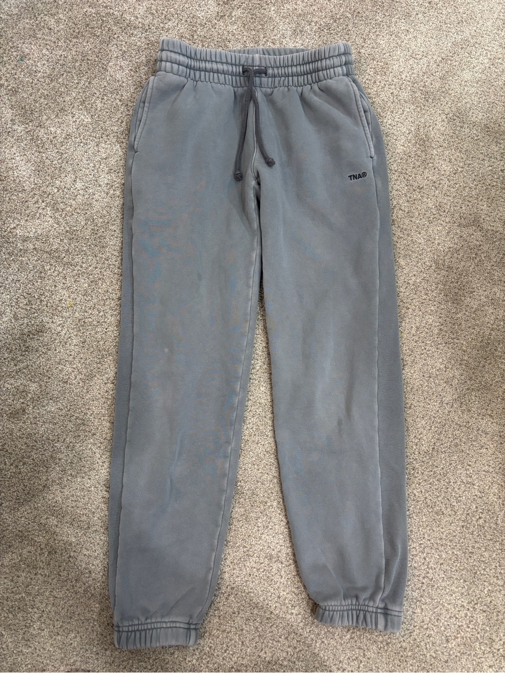 TNA Aritzia Sweatfleece Boyfriend Sweatpants Cozy Fleece Joggers Womens XS Gray